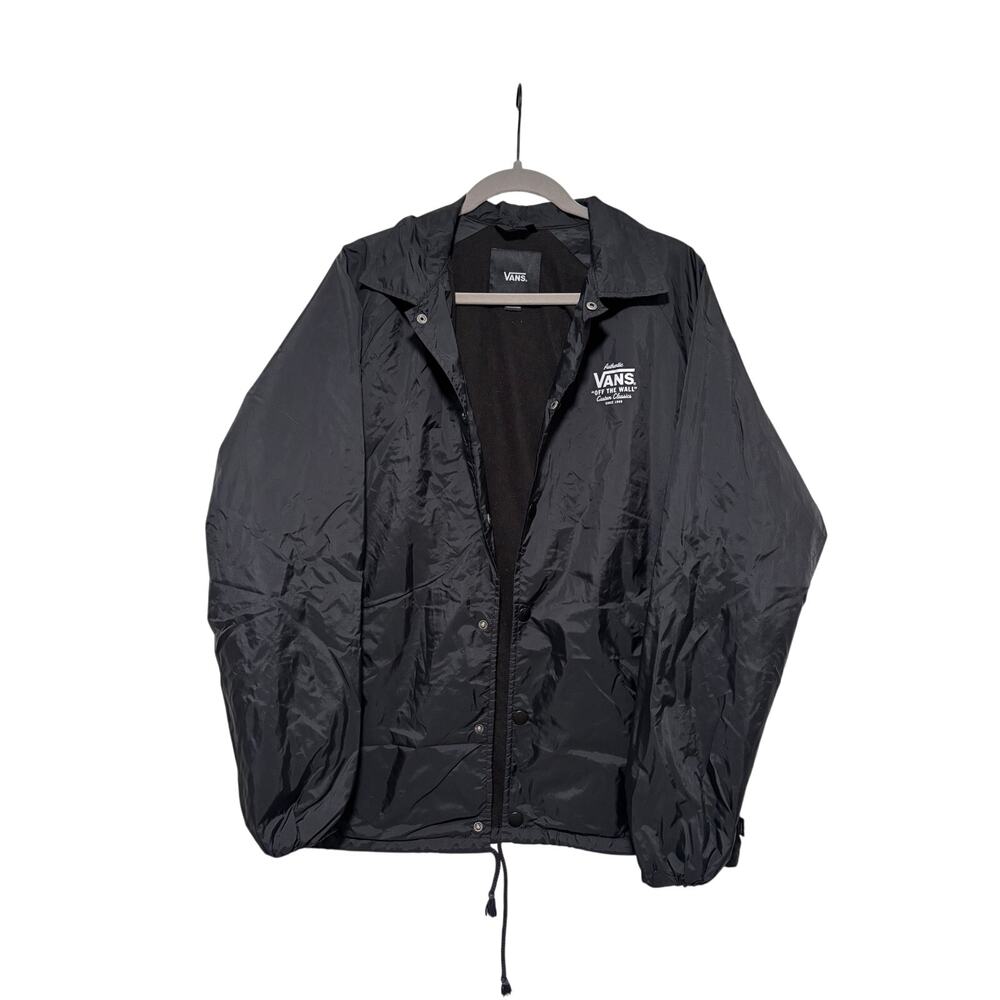 Vans Black Medium Snap Button Jacket Windbreaker - Picture 2 of 10